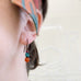 carnelian turquoise and garnet handmade earrings with hypoallergenic niobium ear wires