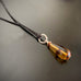 brown swirl glass teardrop pendant necklace