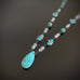 handmade turquoise and glass hand-wrapped linked necklace