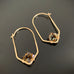 Crystal Point Hoop in gold and dark bronze