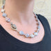 moonstone clasp with ceramic and flass beaded necklace