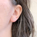 handmade heart post earrings in sterling silver 