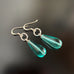 teardrop earrings in teal glass