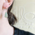 green fluorite faceted nugget earrings