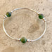 Trio of beachy glass bracelets in blues and greens