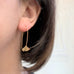 Small Ginkgo Drop Earrings in Gold filled and brass