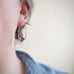 Crystal Point Hoop in sterling silver and shimmery charcoal