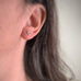 Spark, sterling silver and white sapphire post earrings