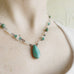 clear quartz, czech glass and turquoise teardrop handmade necklace