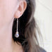 clear iridescent glass bubble silver earrings with rhinestone accents 