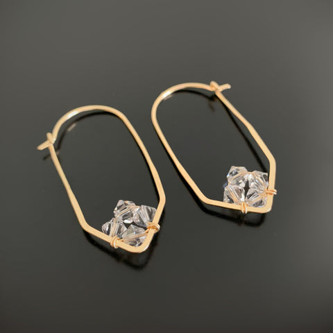 Crystal Point Hoop in gold and clear