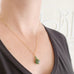 green chrysophrase teardrop necklace on gold plated chain