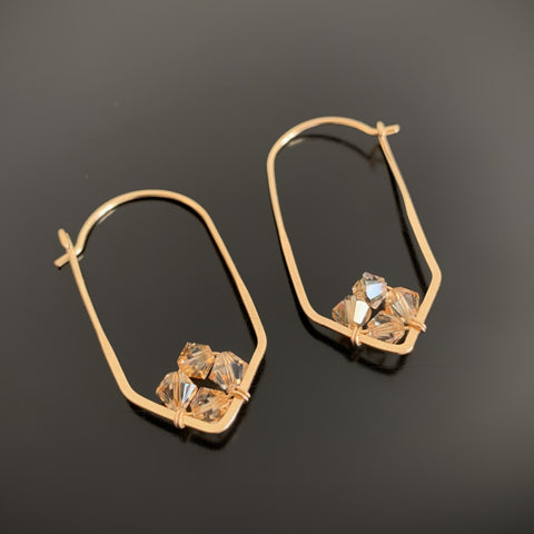 Crystal Point Hoop in gold and golden shadow