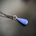 teardrop glass necklace with silver twisted loop, periwinkle color option