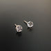 Spark, sterling silver and white sapphire post earrings