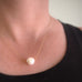 large luminous freshwater pearl necklace on gold filled chain