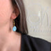 Opaque Sky Blue Rustic Teardrop Earrings