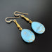 Opaque Sky Blue Rustic Teardrop Earrings