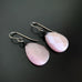 hypoallergenic purple cat's eye teardrop earrings