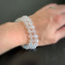 crystal glass and frosted glass two strand bracelet