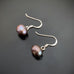 freshwater pearl purple and silver drop earrings
