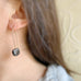 pin style sterling silver drop earrings with dark speckled blue labradorite earrings