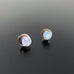 round faceted blue moonstone sterling silver post earrings