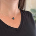 Simple Sliding teal peacock freshwater pearl sterling silver necklace