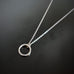 sterling silver circle pendant necklace with hammered texture