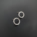 textured circle sterling silver post earrings