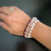 garnet, rose quartz and white freshwater pearls bracelet