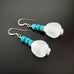 turquoise and white African recycled glass earrings
